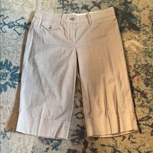 Elegant Beige/Cream/Red Plaid Women's Pedal Pushers size 6